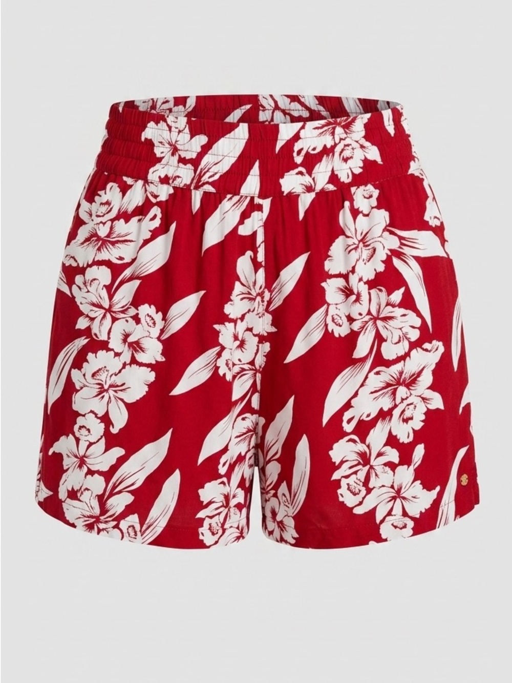 Volcom Women’s Aloha Ha High Rise Floral Pull On Elastic Waist Shorts Size Small